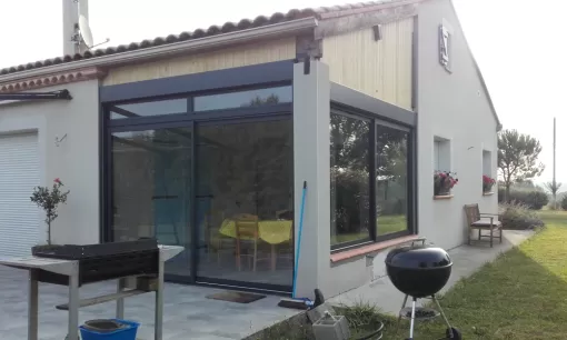 Installation de fermeture de terrasse en aluminium à Grisolles, Nègrepelisse, Alu Project