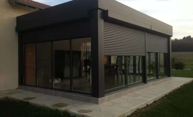 Installation de véranda avec volet roulant dans le Tarn et Garonne , Nègrepelisse, Alu Project