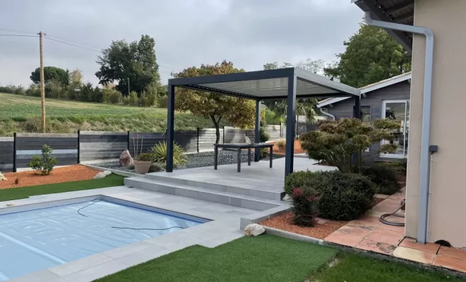 Installation d'une pergola bioclimatique en aluminium , Nègrepelisse, Alu Project
