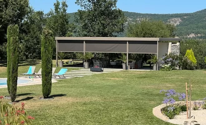 Installation d'une pergola avec store zip à Meauzac , Nègrepelisse, Alu Project